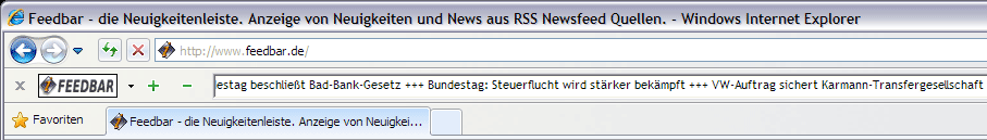 Screenshot Feedbar RSS Newsfeed Reader
